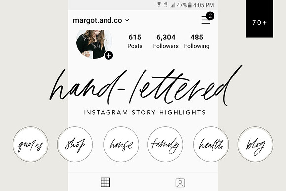 Hand-Lettered Instagram Highlights in Instagram Templates - product preview 3