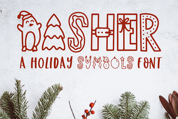 Dasher, A Holiday Symbols Font