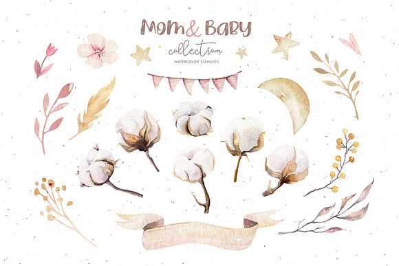Baby & Mom cute collection in Illustrations - product preview 2