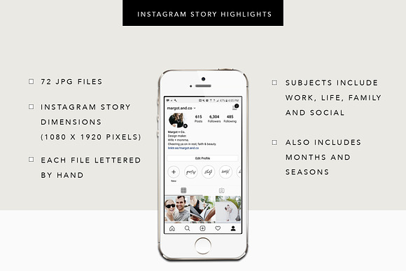 Hand-Lettered Instagram Highlights in Instagram Templates - product preview 6