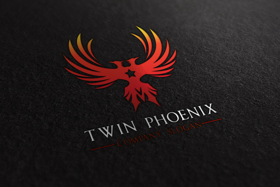 Phoenix Twins in Logo Templates - product preview 8