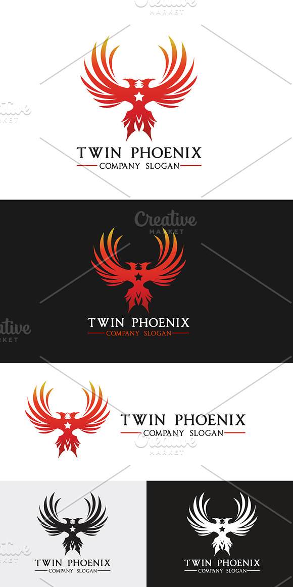 Phoenix Twins in Logo Templates - product preview 2