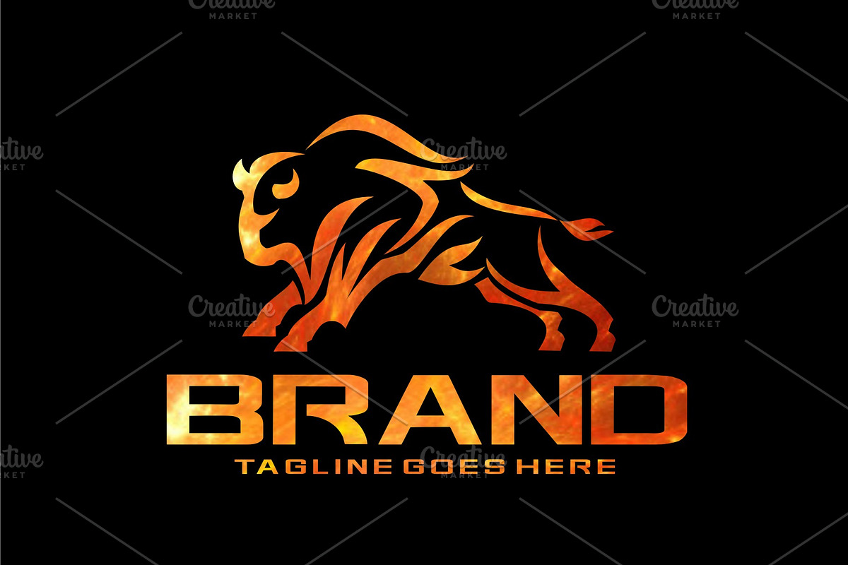 Bull Flames in Logo Templates - product preview 8