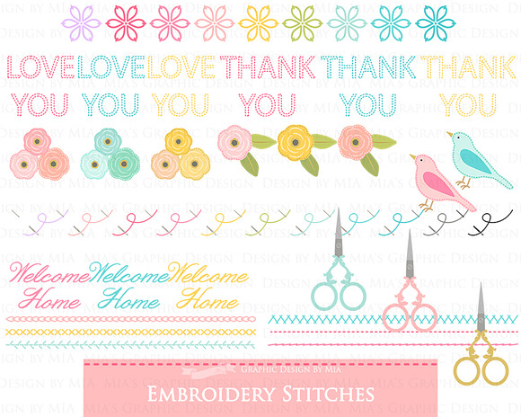 Sewing, Embroidery, Cross Stitches in Illustrations - product preview 4