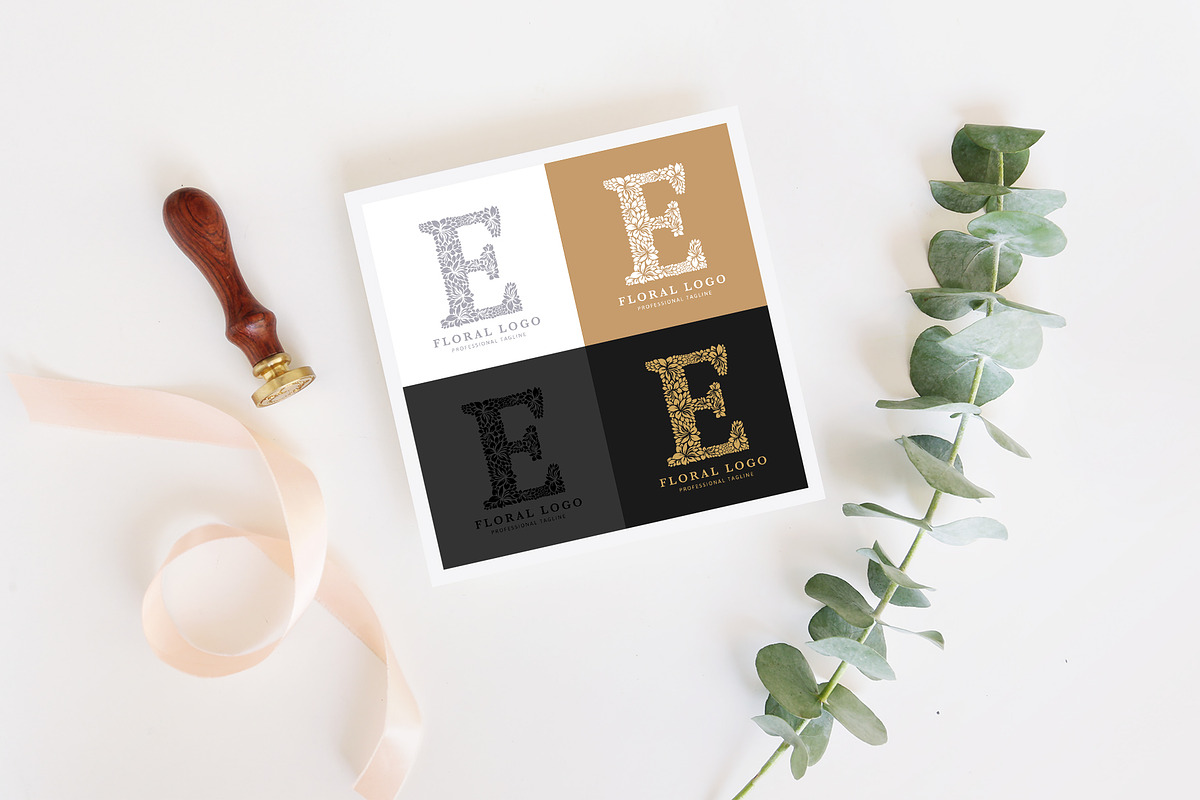 Letter E - Floral Logo Template in Logo Templates - product preview 8