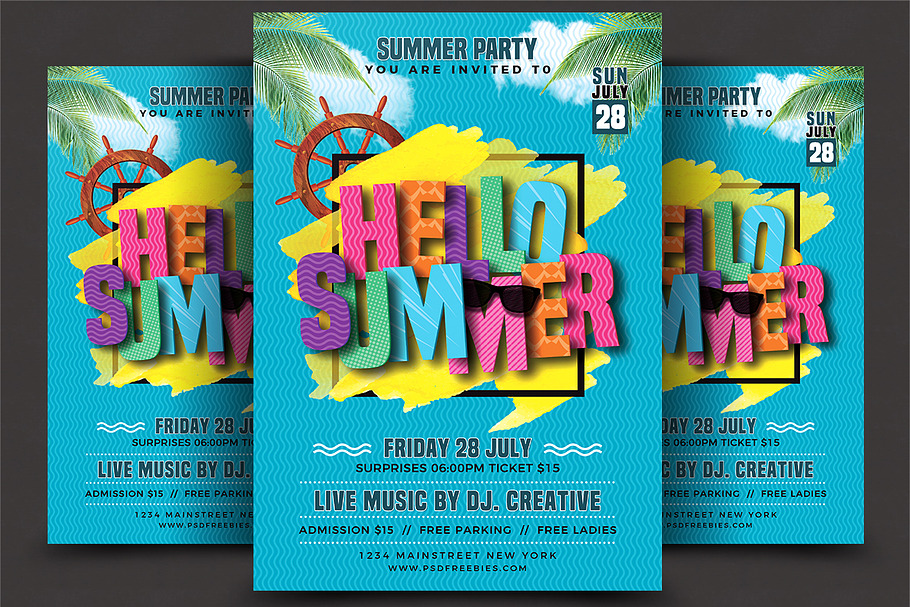 Summer Party Flyer in Flyer Templates - product preview 8