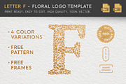 Letter F - Floral Logo Template
