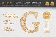 Letter G - Floral Logo Template