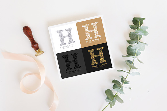 Letter H - Floral Logo Template in Logo Templates - product preview 1