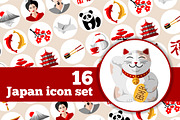 Japan icons set