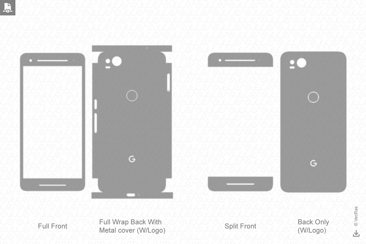 Pixel 2 (2017) Skin Template Vector in Illustrations - product preview 8