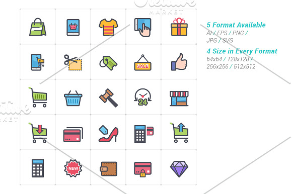 25 Shopping & Commerce Color Icon in Credit Card Icons - product preview 1