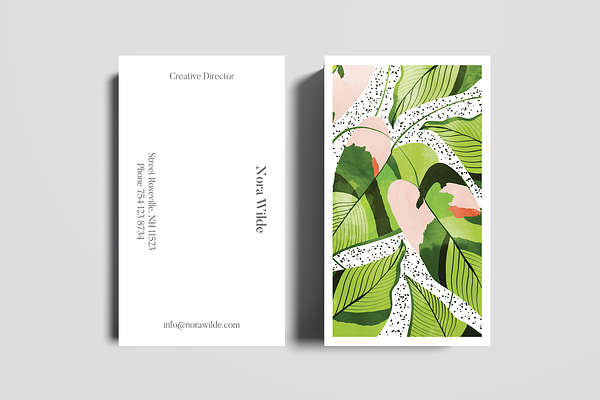 Blushing Leaves Business Card Templa