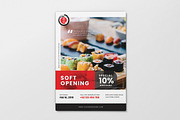 Japanese Restaurant AI and PSD Flyer
