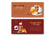 Mulled wine winter drink vector