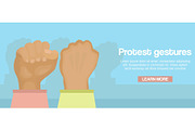Fists up as a sign of protest vector