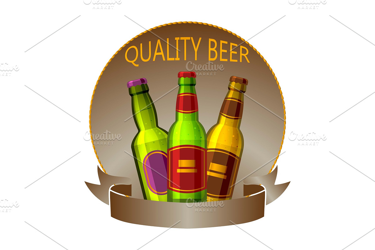 Craft beer bottles drink vector logo in Illustrations - product preview 8