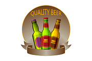 Craft beer bottles drink vector logo