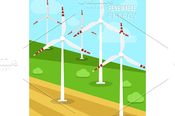 Wind power turbines and windmills
