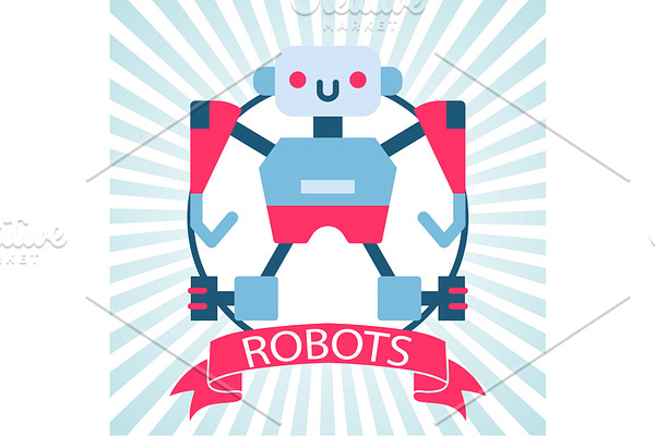 Robot toy vector illustration with