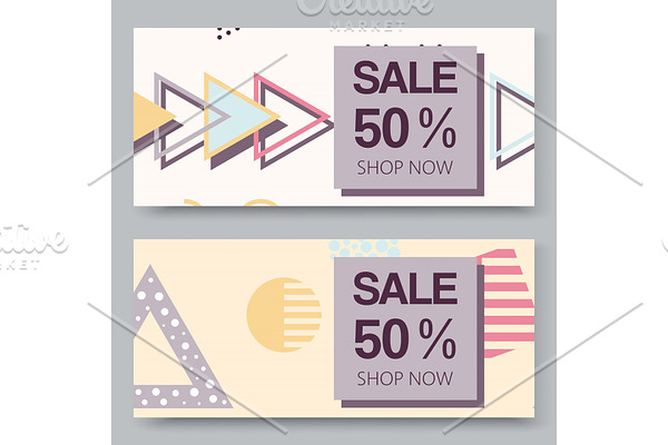 Sale vector banner with halftone