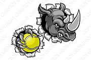 Rhino Holding Tennis Ball Breaking