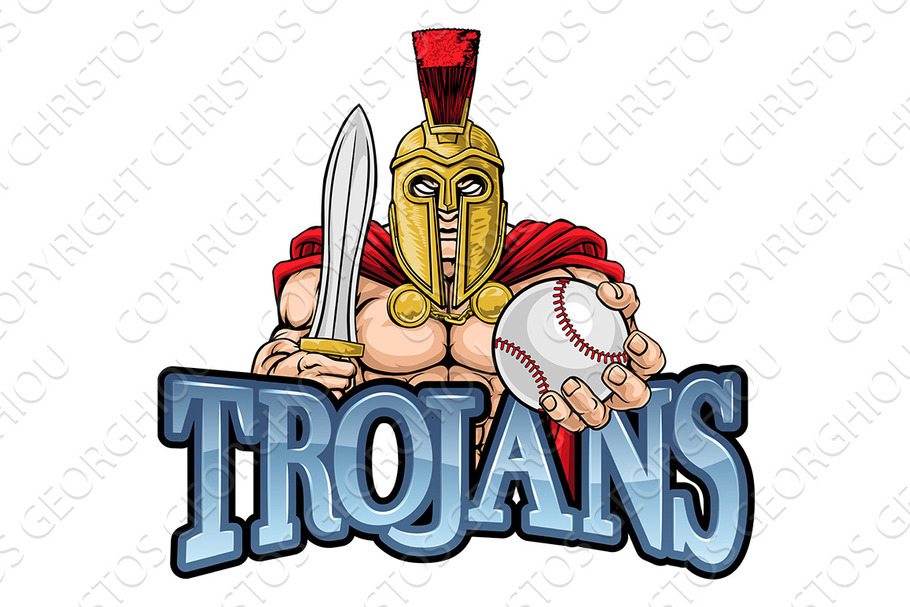 Trojan Spartan Baseball Sports in Illustrations - product preview 8