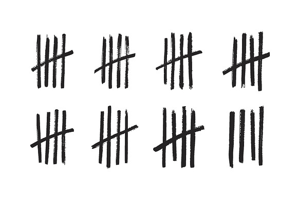 Tally marks set and seamless in Patterns - product preview 1