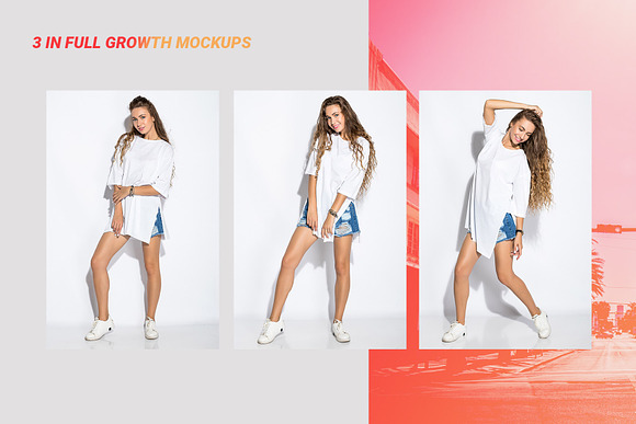 Trendy Oversize T-shirt Mockups in Product Mockups - product preview 2