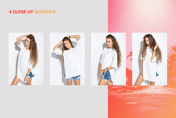 Trendy Oversize T-shirt Mockups in Product Mockups - product preview 4