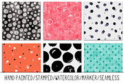 Seamless Hand Painted/Stamped Dots