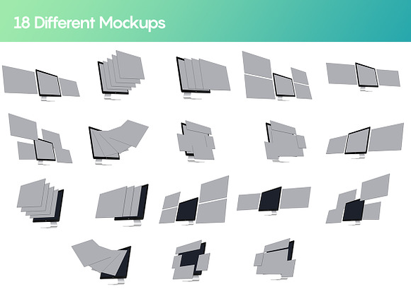 Perspective Wireframe Screens Mockup in Scene Creator Mockups - product preview 6