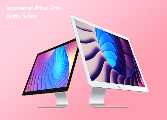 Isometric iMac Pro Mockup in Mobile & Web Mockups - product preview 2