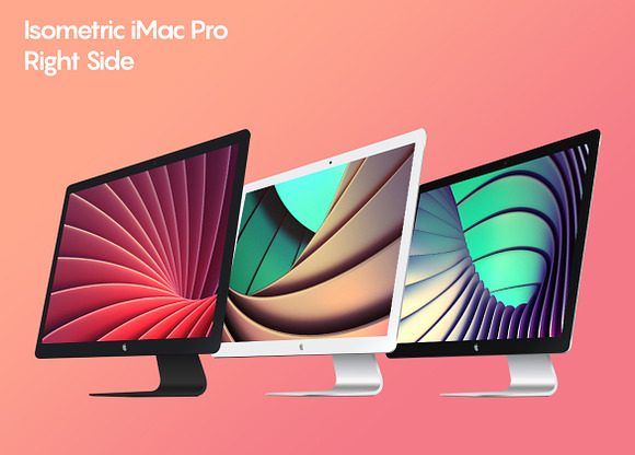 Isometric iMac Pro Mockup in Mobile & Web Mockups - product preview 3
