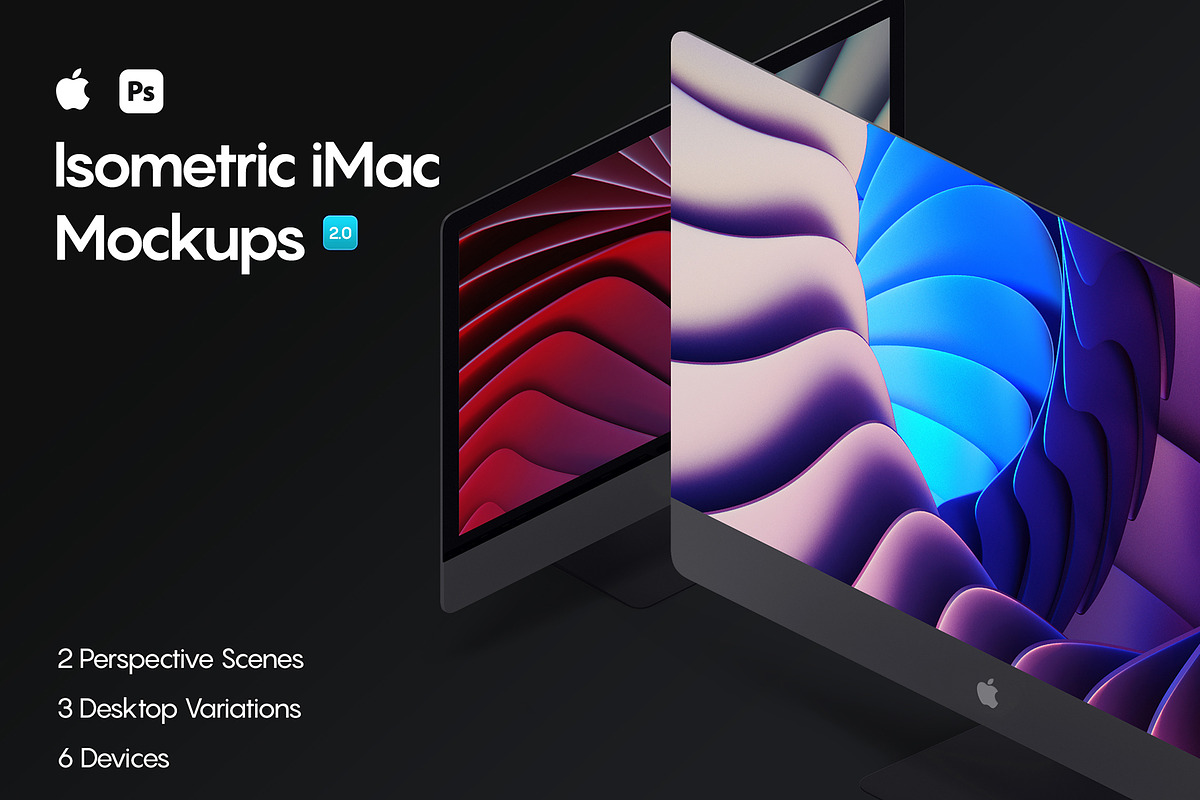 Isometric iMac Pro Mockups 2.0 in Mobile & Web Mockups - product preview 8