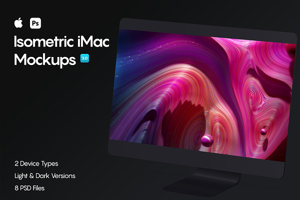 Isometric iMac Pro Mockups 3.0