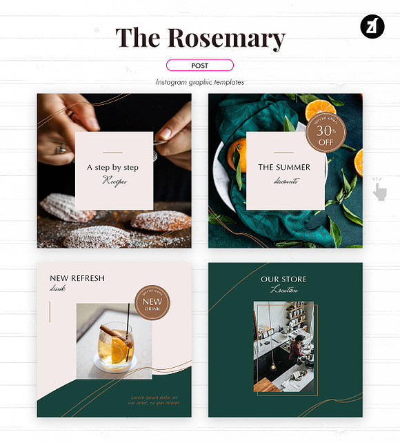 The Rosemary social media template in Instagram Templates - product preview 1