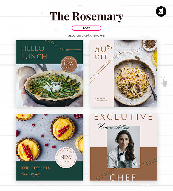 The Rosemary social media template in Instagram Templates - product preview 2
