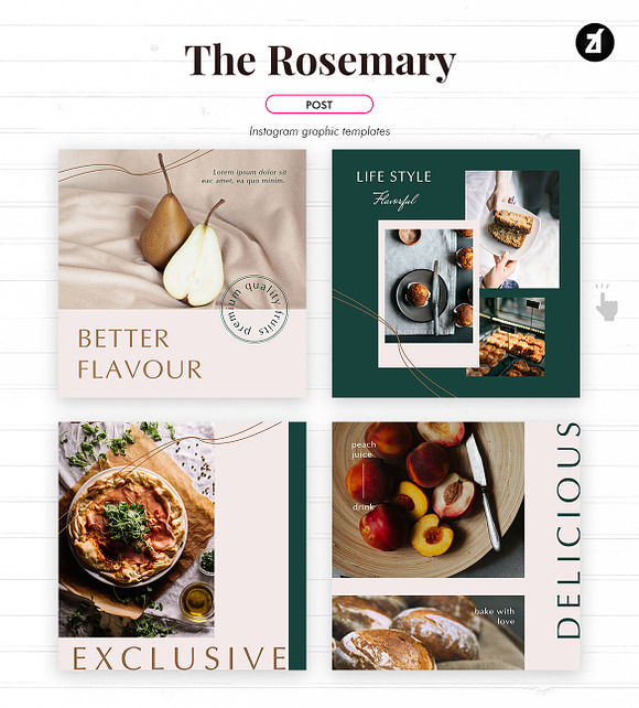 The Rosemary social media template in Instagram Templates - product preview 3