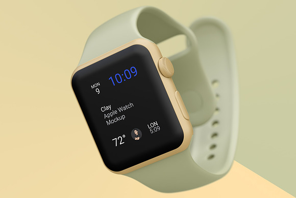 Clay Apple Watch Mockup 02 in Mobile & Web Mockups - product preview 3