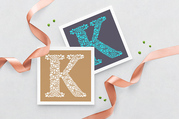 Letter K - Floral Logo Template in Logo Templates - product preview 2