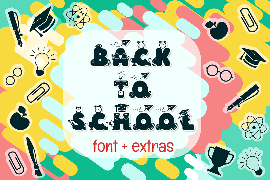 Back to School Font + Bonus Extras in Display Fonts - product preview 8