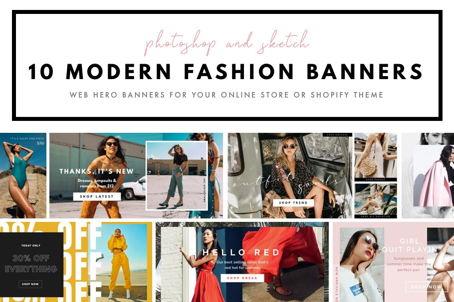 10 Modern Fashion Web Banners PSD