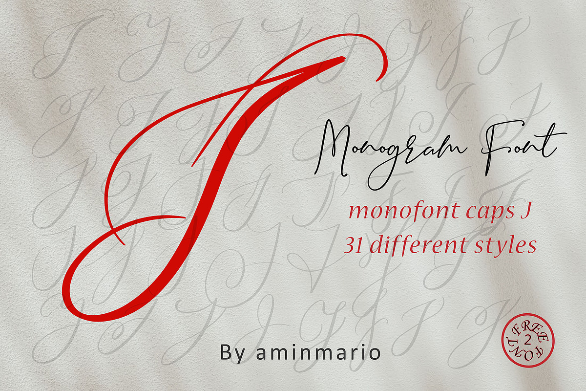 MONOGRAM J | Monofont caps J in Display Fonts - product preview 8