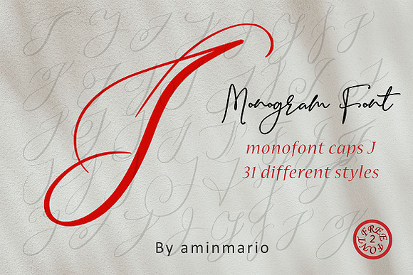 MONOGRAM J | Monofont caps J in Display Fonts - product preview 6