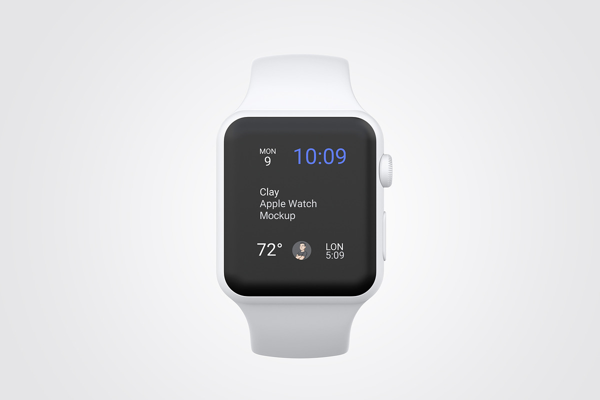 Clay Apple Watch Mockup 04 in Mobile & Web Mockups - product preview 8
