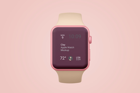 Clay Apple Watch Mockup 04 in Mobile & Web Mockups - product preview 2