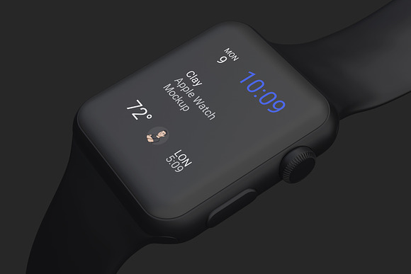 Clay Apple Watch Mockup 05 in Mobile & Web Mockups - product preview 1