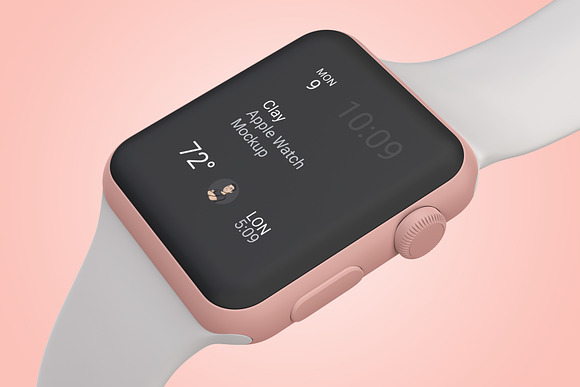 Clay Apple Watch Mockup 05 in Mobile & Web Mockups - product preview 2