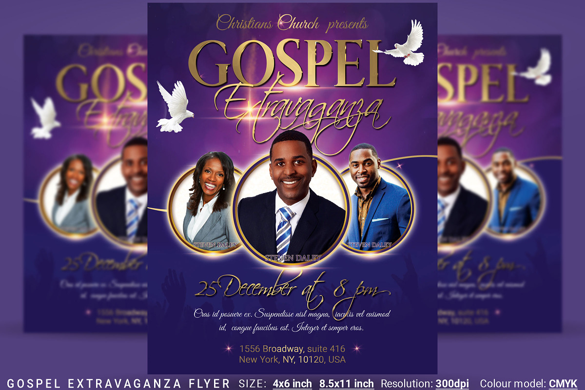 Gospel Extravaganza Flyer Poster in Flyer Templates - product preview 8